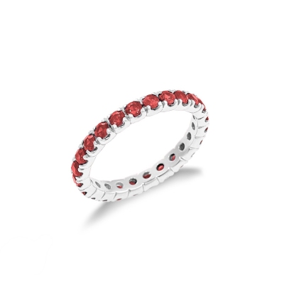 Ruby eternity ring in white gold 18k 
