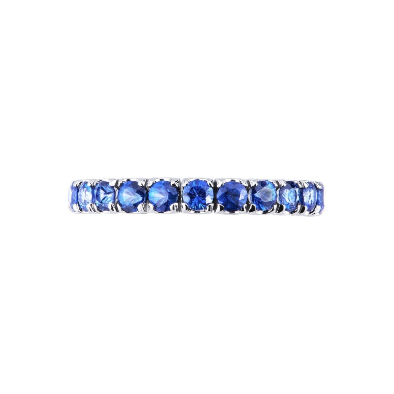 Eternity ring with blue sapphires in white gold 750 Eternity ring with blue sapphires in white gold 750