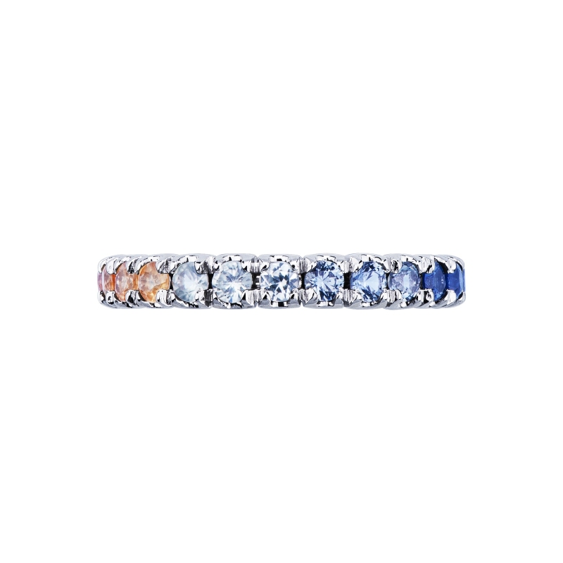 Multicolor sapphire eternity ring in white gold 18k Multicolor sapphire eternity ring in white gold 18k