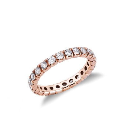 Rose gold 18k eternity ring with diamonds