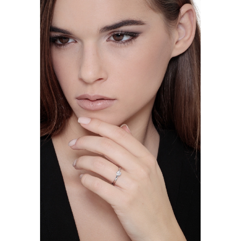 Bezel-set solitaire 0.30ct diamond ring in 18kt white gold  Bezel-set solitaire 0.30ct diamond ring in 18kt white gold