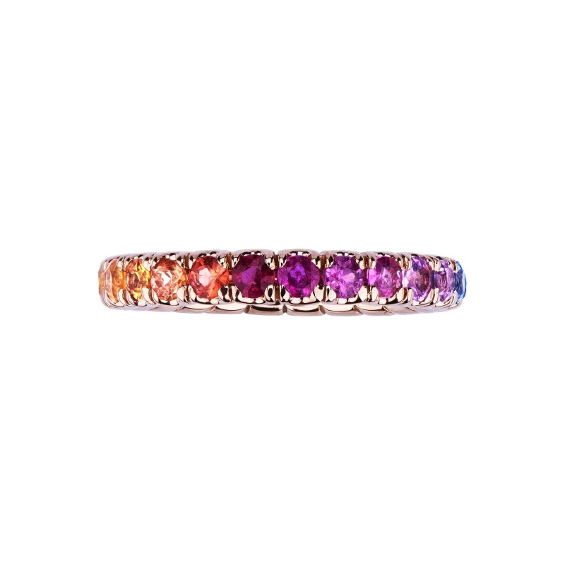 18k rose gold rainbow eternity ring with multicolor sapphires 18k rose gold rainbow eternity ring with multicolor sapphires