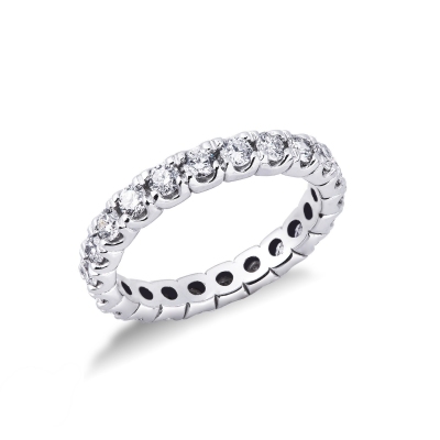 White gold 18k eternity ring with diamonds 
