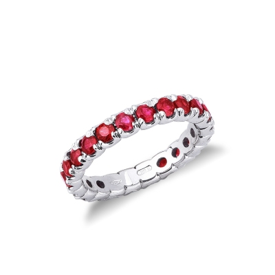 White gold 18k eternity ring rubies