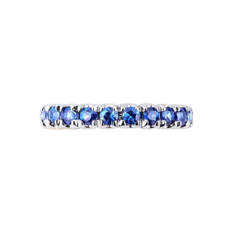 White gold 18k eternity ring with blue sapphires White gold 18k eternity ring with blue sapphires