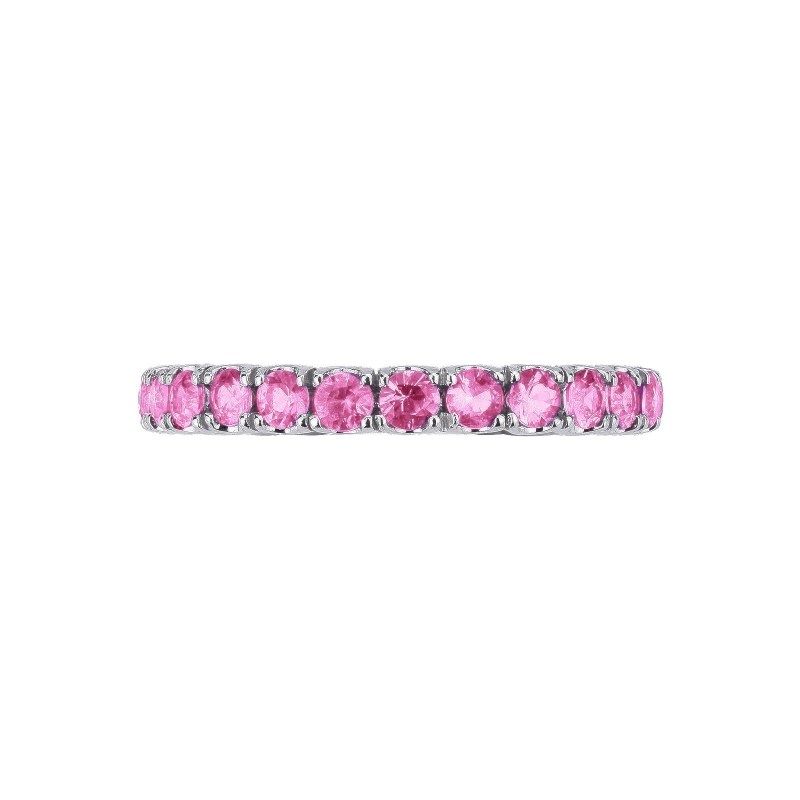 Pink sapphires eternity ring in white gold 18k Pink sapphires eternity ring in white gold 18k