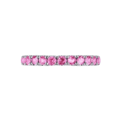 Pink sapphires eternity ring in white gold 18k