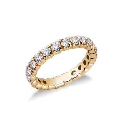 Yellow gold 18k diamonds eternity ring 