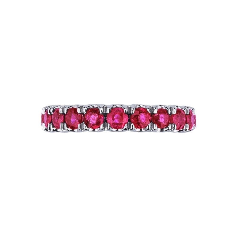 Eternity ring in white gold 18k with rubies  Eternity ring in white gold 18k with rubies