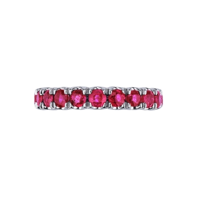 Eternity ring in white gold 18k with rubies 