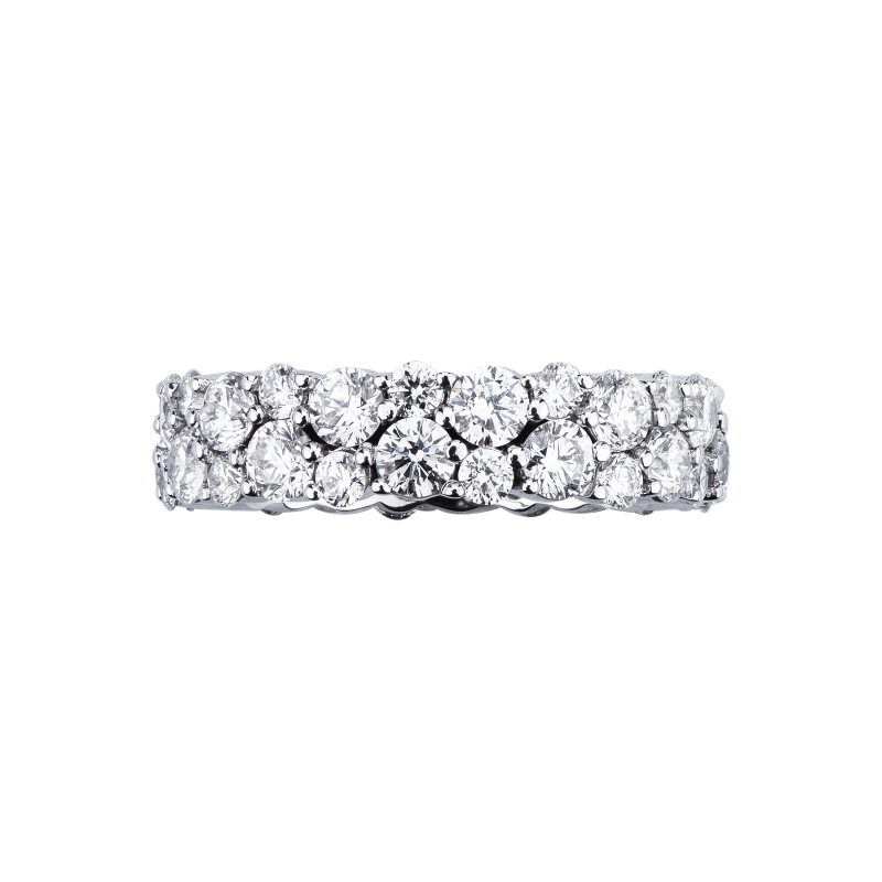 Eternity ring in white gold 18k with two rows of diamonds Eternity ring in white gold 18k with two rows of diamonds
