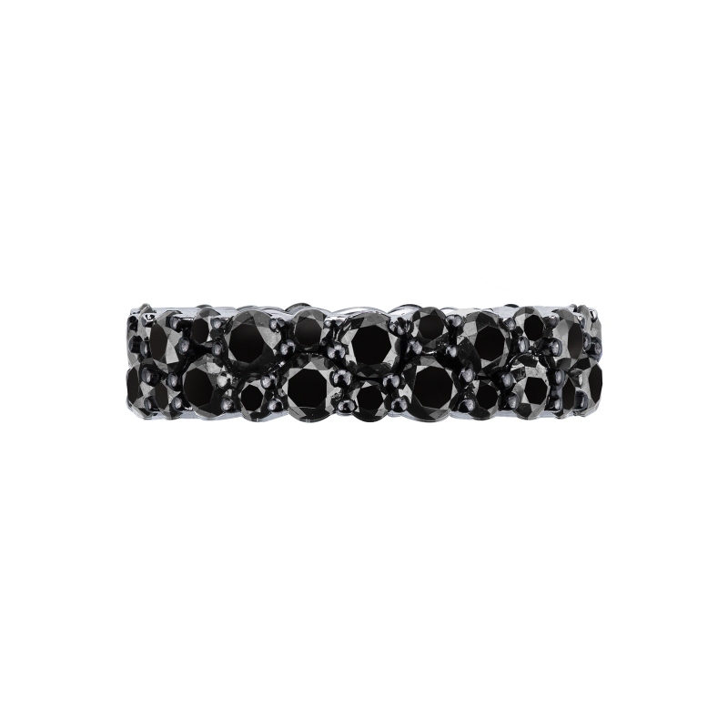 Eternity two rows black diamonds ring Eternity two rows black diamonds ring