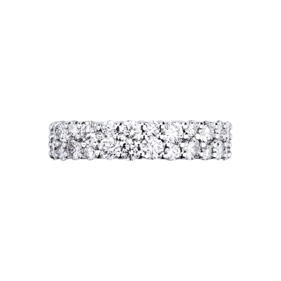 18k white gold eternity ring two rows of diamonds