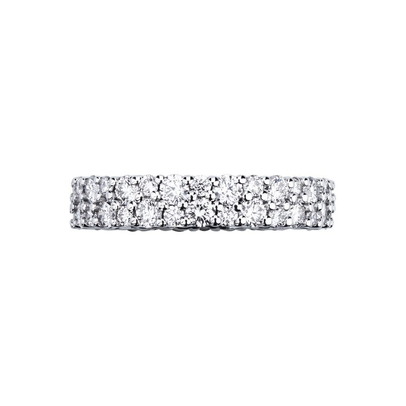 750 white gold eternity ring with rows of diamonds