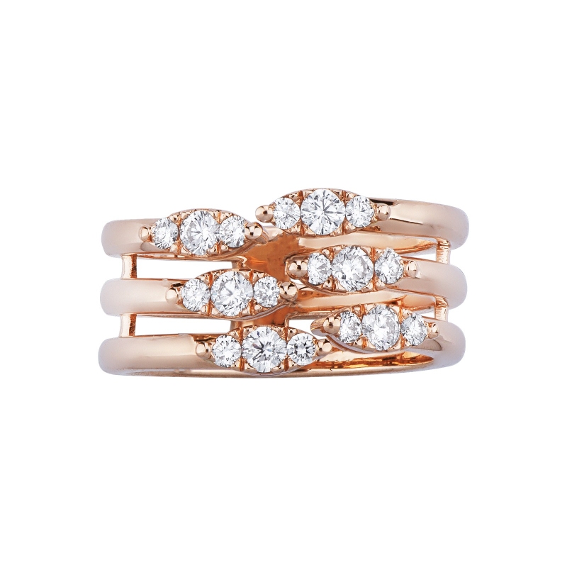 18k rose gold band ring with diamonds 18k rose gold band ring with diamonds