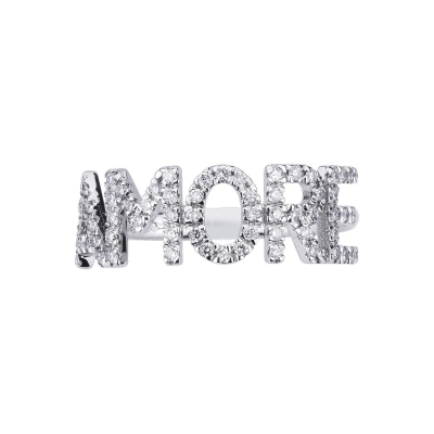 Personalized ring AMORE white gold 18K and diamonds