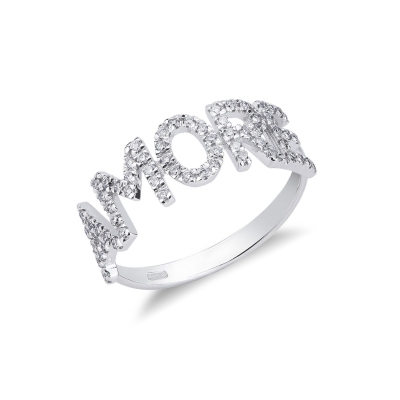 Personalized ring AMORE white gold 18K and diamonds