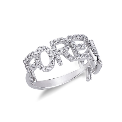 Diamond ring FOREVER in white gold and diamonds