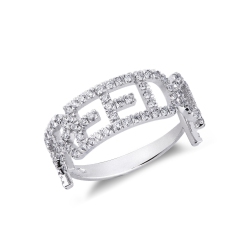 Personalized ring FREEDOM white gold and diamonds