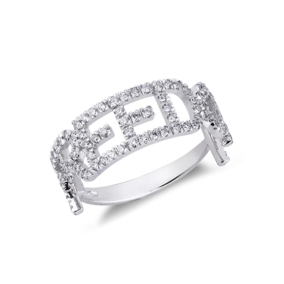Personalized ring FREEDOM white gold and diamonds