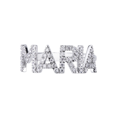 Name ring MARIA white gold 18k and diamonds