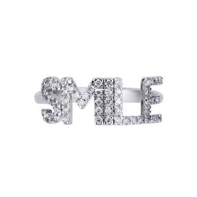 White gold Ring with diamonds SMILE