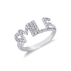 White gold Ring with diamonds SMILE