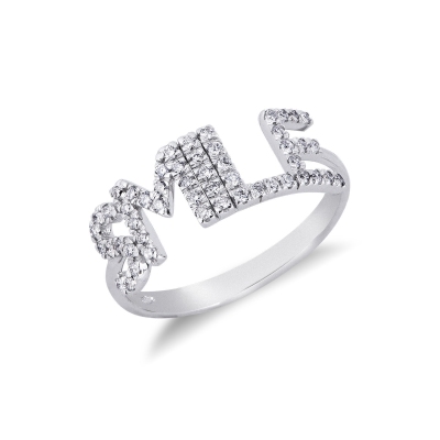 White gold Ring with diamonds SMILE