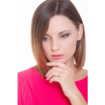 4 claw Solitaire Ring 18k White Gold with 0,15 ct Diamond 