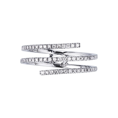 Little diamond spring ring in white gold 18k 