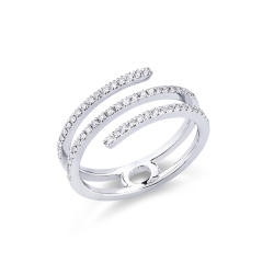 Little diamond spring ring in white gold 18k
