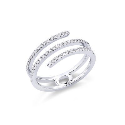 Little diamond spring ring in white gold 18k 