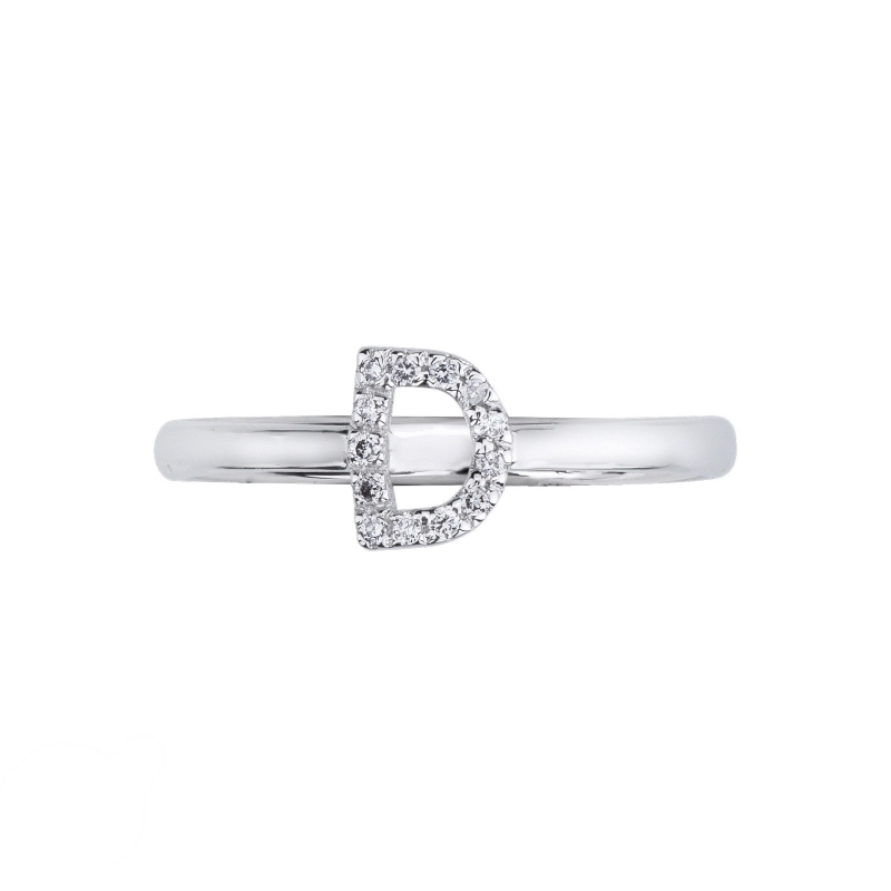 Ring with Initial D white gold and diamonds Ring with Initial D white gold and diamonds