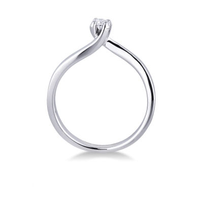 Solitaire 0.10ct diamond ring white gold 18k