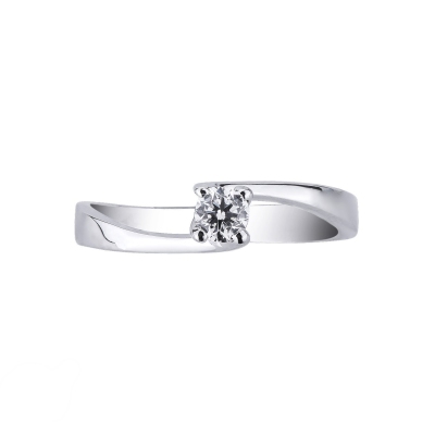 4 claw solitaire white gold 18k with a 0,20 ct diamond 