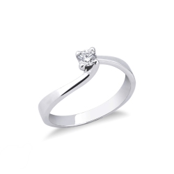 4 claw solitaire white gold 18k with a 0,20 ct diamond