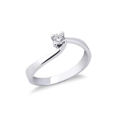 4 claw solitaire white gold 18k with a 0,20 ct diamond 
