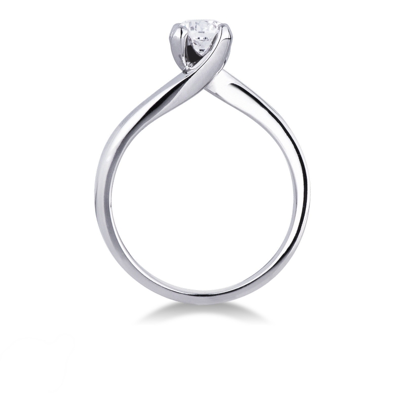 0,50 ct 4 claw solitaire diamond ring white gold 18k 