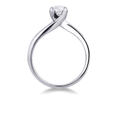 0,50 ct 4 claw solitaire diamond ring white gold 18k 
