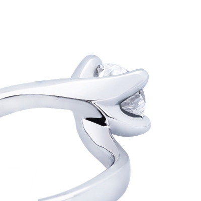 Solitaire diamond ring white gold 18k Valentino Model,1.00 ct