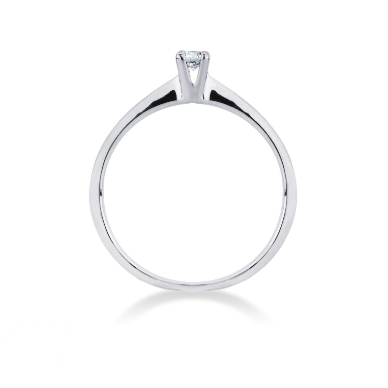 Prong-set solitaire 0.10ct diamond ring in 18kt white gold Prong-set solitaire 0.10ct diamond ring in 18kt white gold