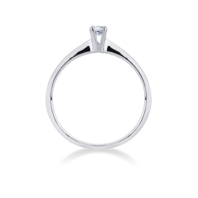 Prong-set solitaire 0.10ct diamond ring in 18kt white gold