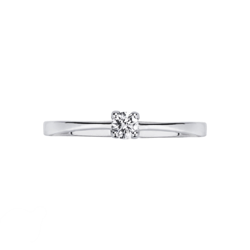 Prong-set solitaire 0.15ct diamond ring in 18kt white gold Prong-set solitaire 0.15ct diamond ring in 18kt white gold