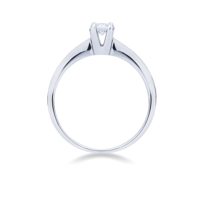 Prong-set solitaire 0.20ct diamond ring in 18kt white gold