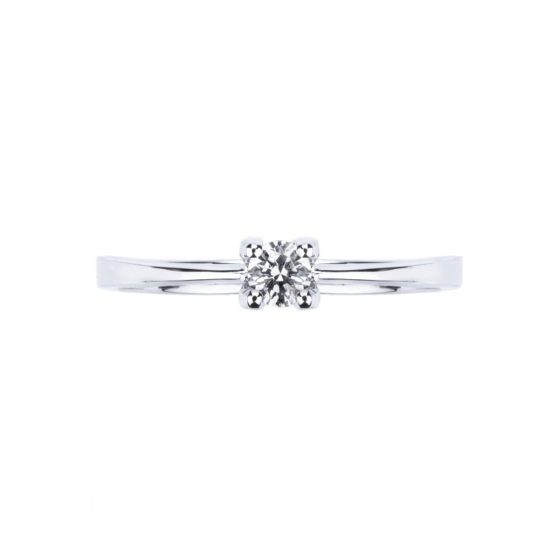 Prong-set solitaire 0.20ct diamond ring in 18kt white gold Prong-set solitaire 0.20ct diamond ring in 18kt white gold