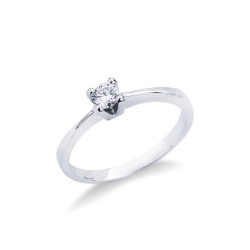 Prong-set solitaire 0.20ct diamond ring in 18kt white gold