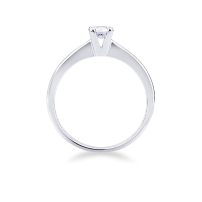 Prong-set solitaire 0.25ct diamond ring in 18kt white gold