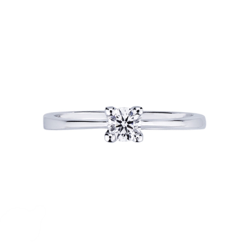 Prong-set solitaire 0.25ct diamond ring in 18kt white gold Prong-set solitaire 0.25ct diamond ring in 18kt white gold