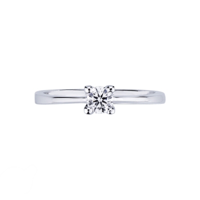 Prong-set solitaire 0.25ct diamond ring in 18kt white gold