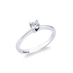 Prong-set solitaire 0.25ct diamond ring in 18kt white gold